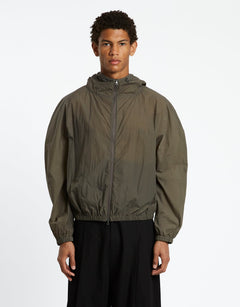 Amomento Sheer Nylon Raglan Hooded Jumper | Rezet Store