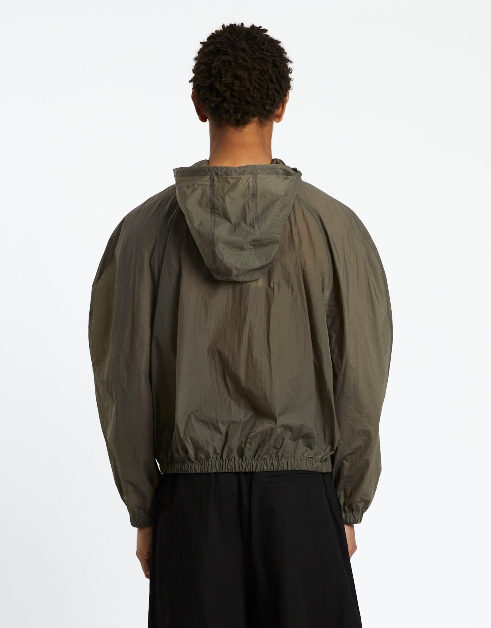 Amomento Sheer Nylon Raglan Hooded Jumper | Rezet Store