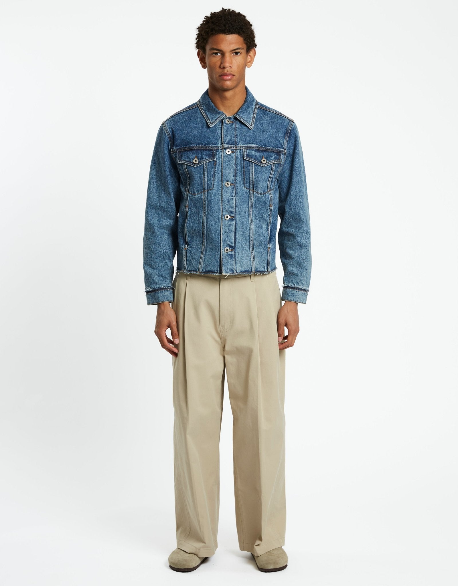 COOR Shadow Washed Cutoff Denim Trucker | Rezet Store