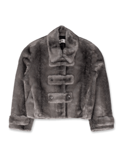 OPEN YY Faux Fur Tab Toggle Jacket | Rezet Store