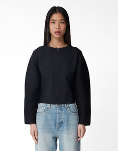 Amomento Rounded Zip - Up Cardigan - Rezetstore