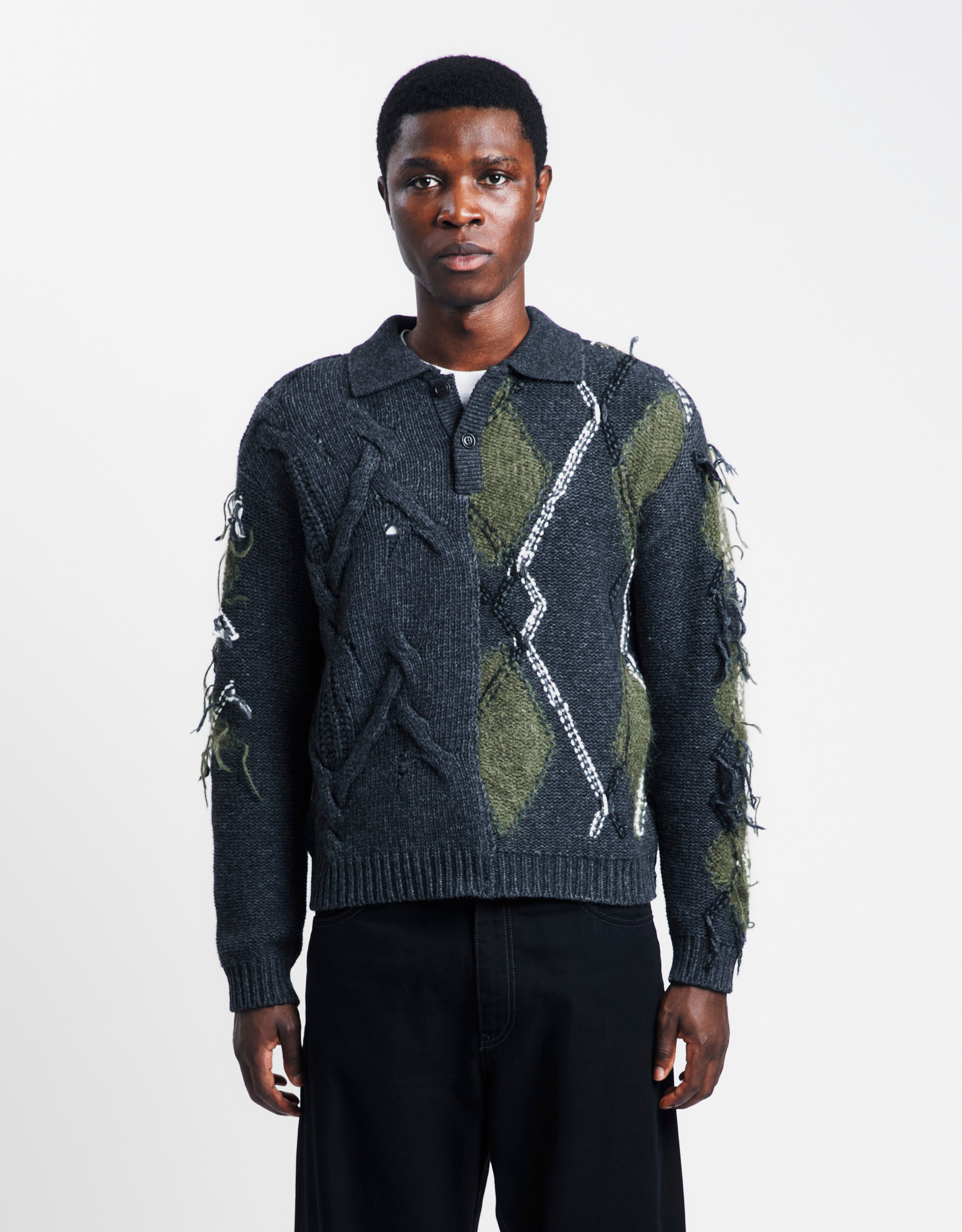 Argyle Fisherman Polo Sweater