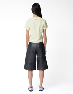 oval square Bold Leather Shorts - Rezetstore