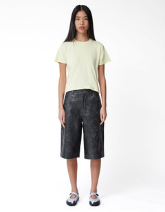 oval square Bold Leather Shorts - Rezetstore