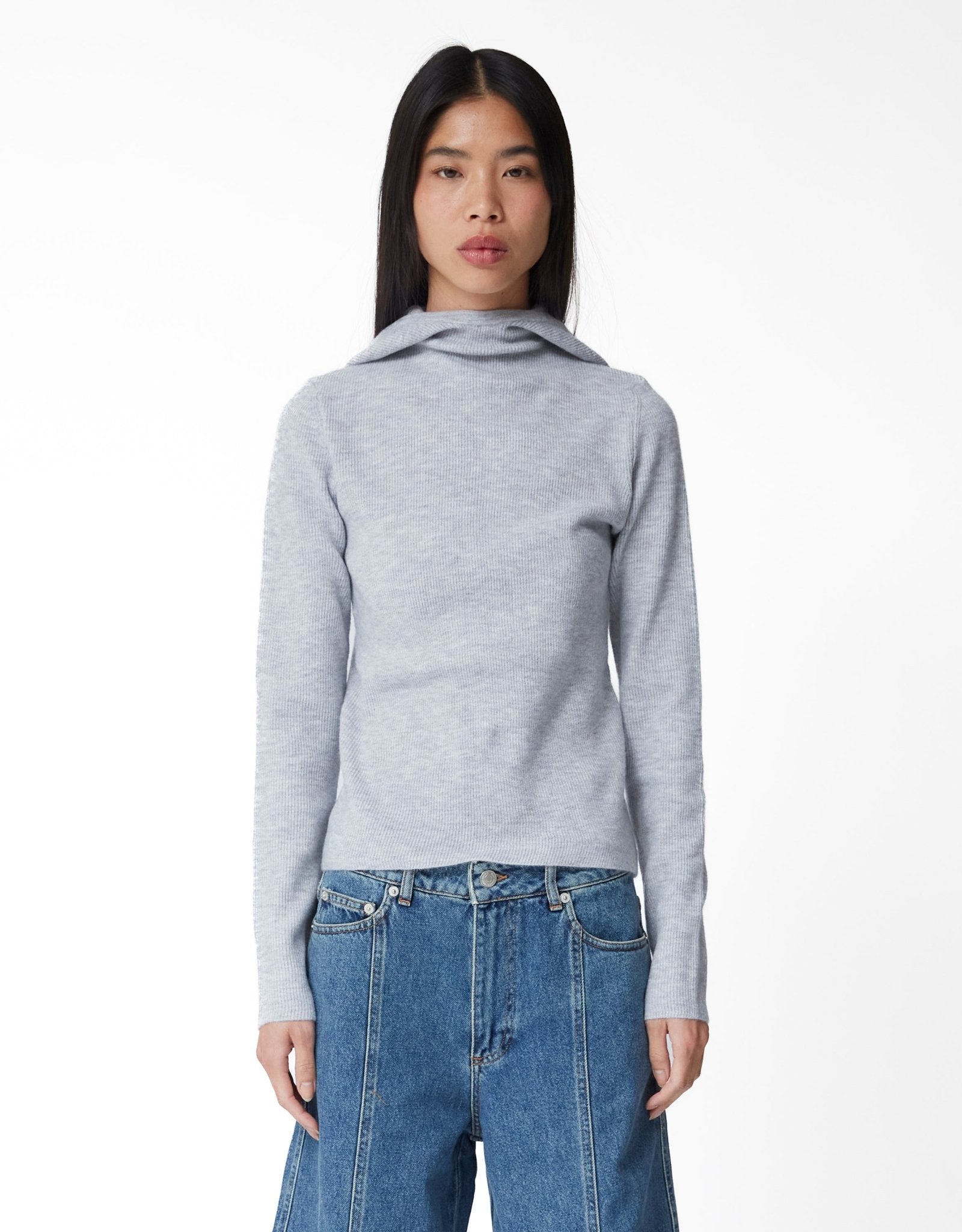 oval square Alanis Hood Knit - Rezetstore
