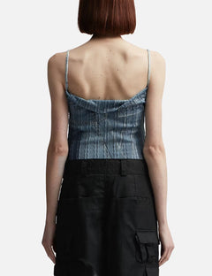 Denim Printed Knit Bodysuit