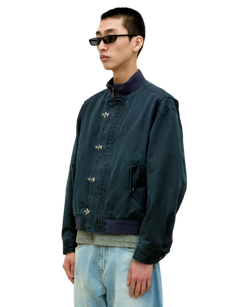 Washed Deck Hook Lip Bomber Jacket