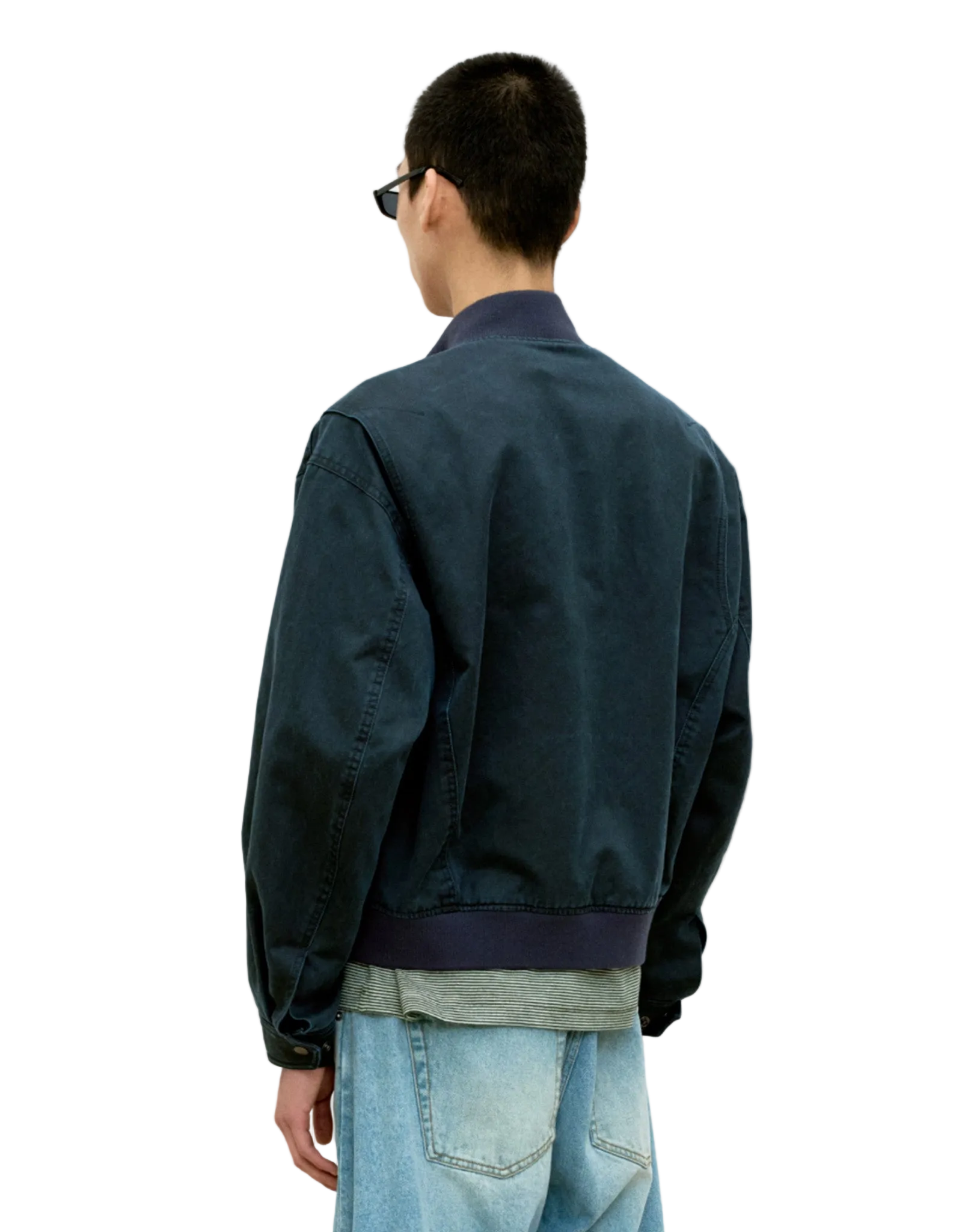 Washed Deck Hook Lip Bomber Jacket