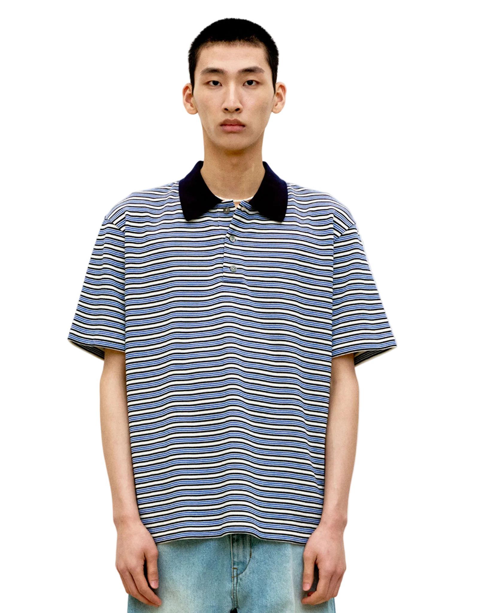 Multi-Pin Stripe Polo Shirt
