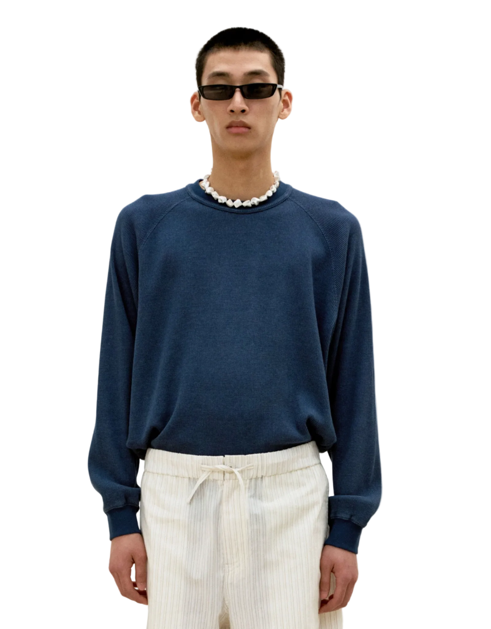 Garment Dying Waffle Raglan Long Sleeve T-Shirt