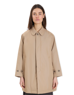 Cotton Polyester Chambray Soutien Collar Coat