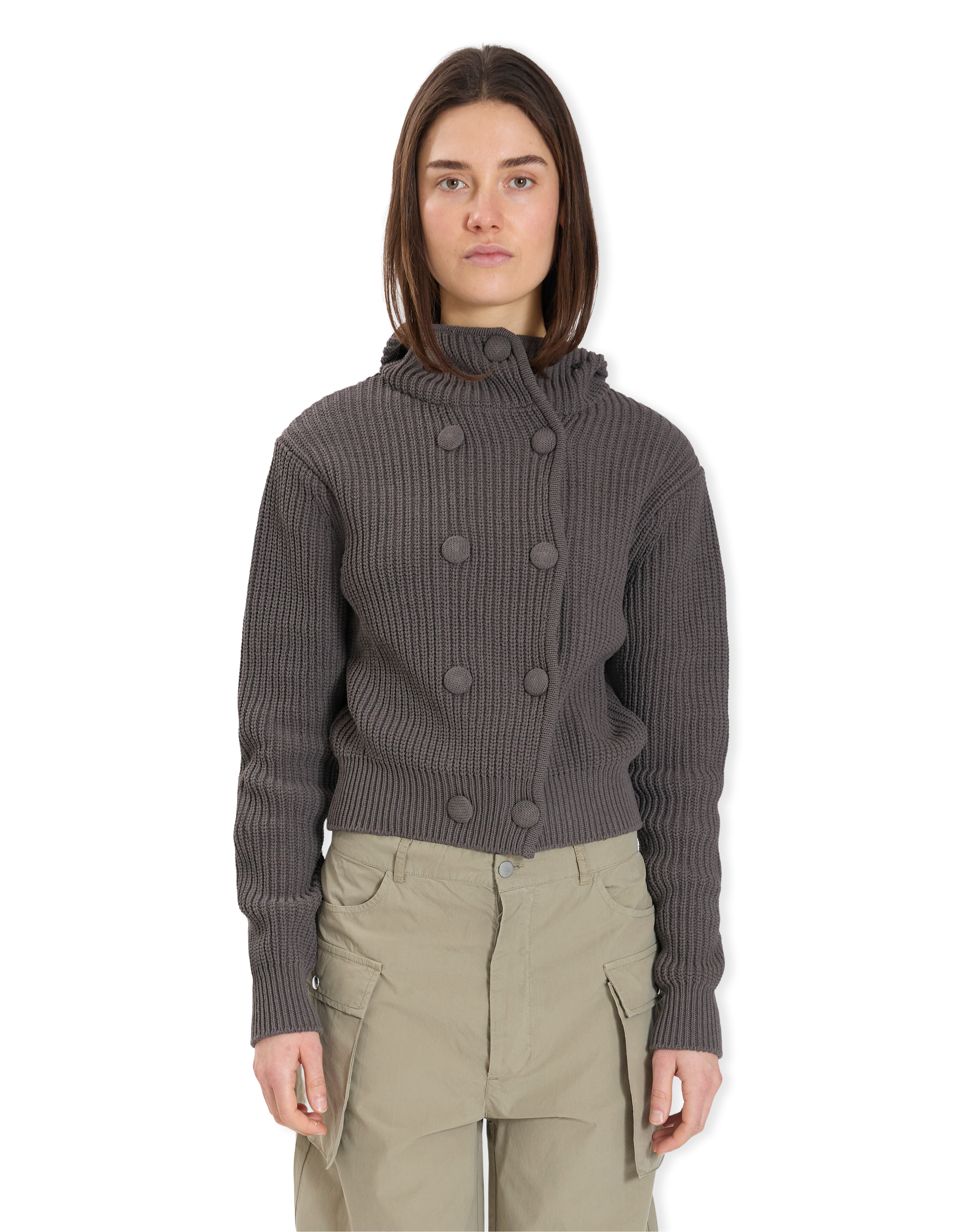 Hooded Button Cardigan