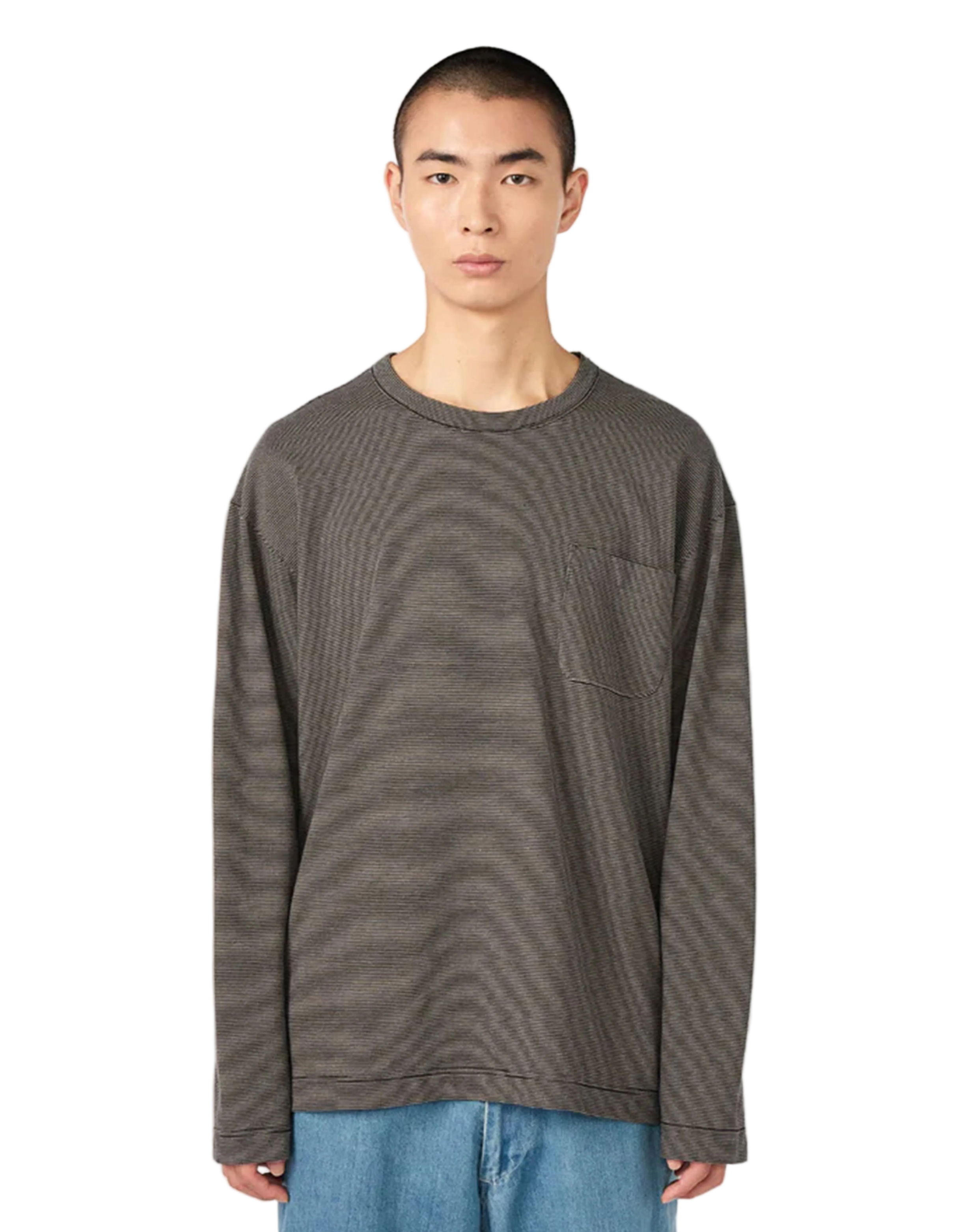 Micro Stripe Pocket L/S Tee