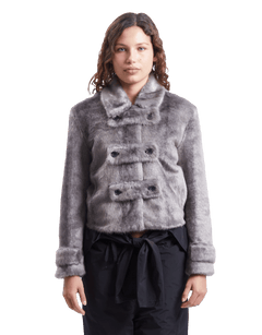 Faux Fur Tab Toggle Jacket