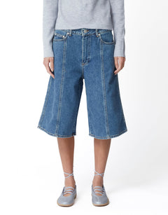 oval square Edie Denim Shorts - Rezetstore