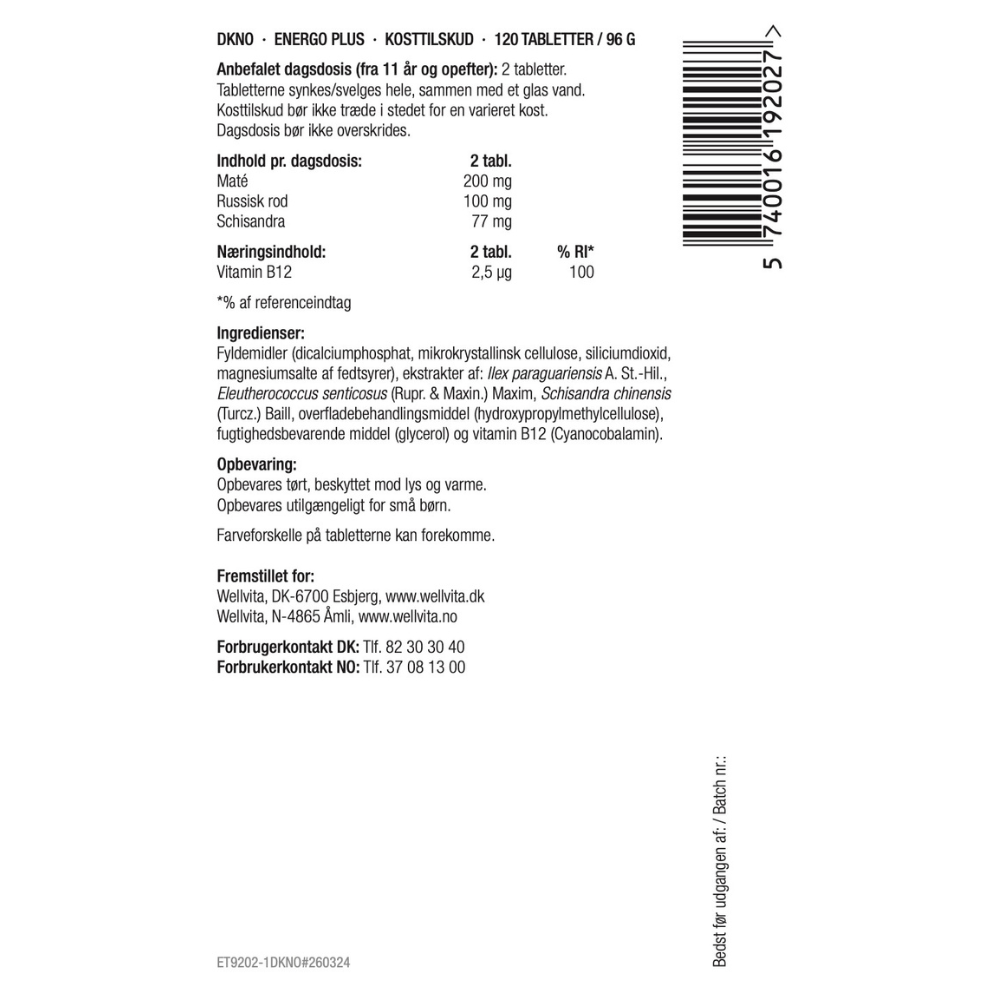 Energo Plus 120 tabletter