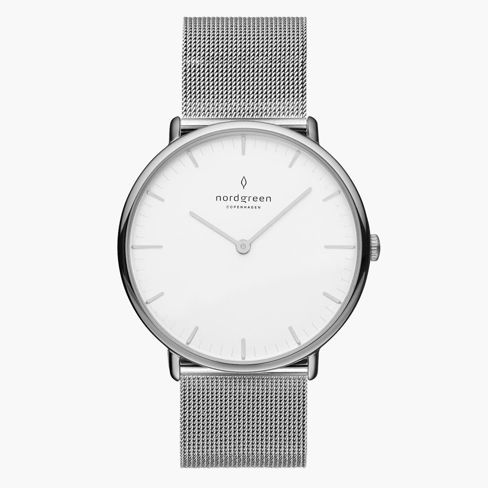 nordgreen NATIVE　レディース Women's Silver Mesh Watch | Nordgreen Native 28mm