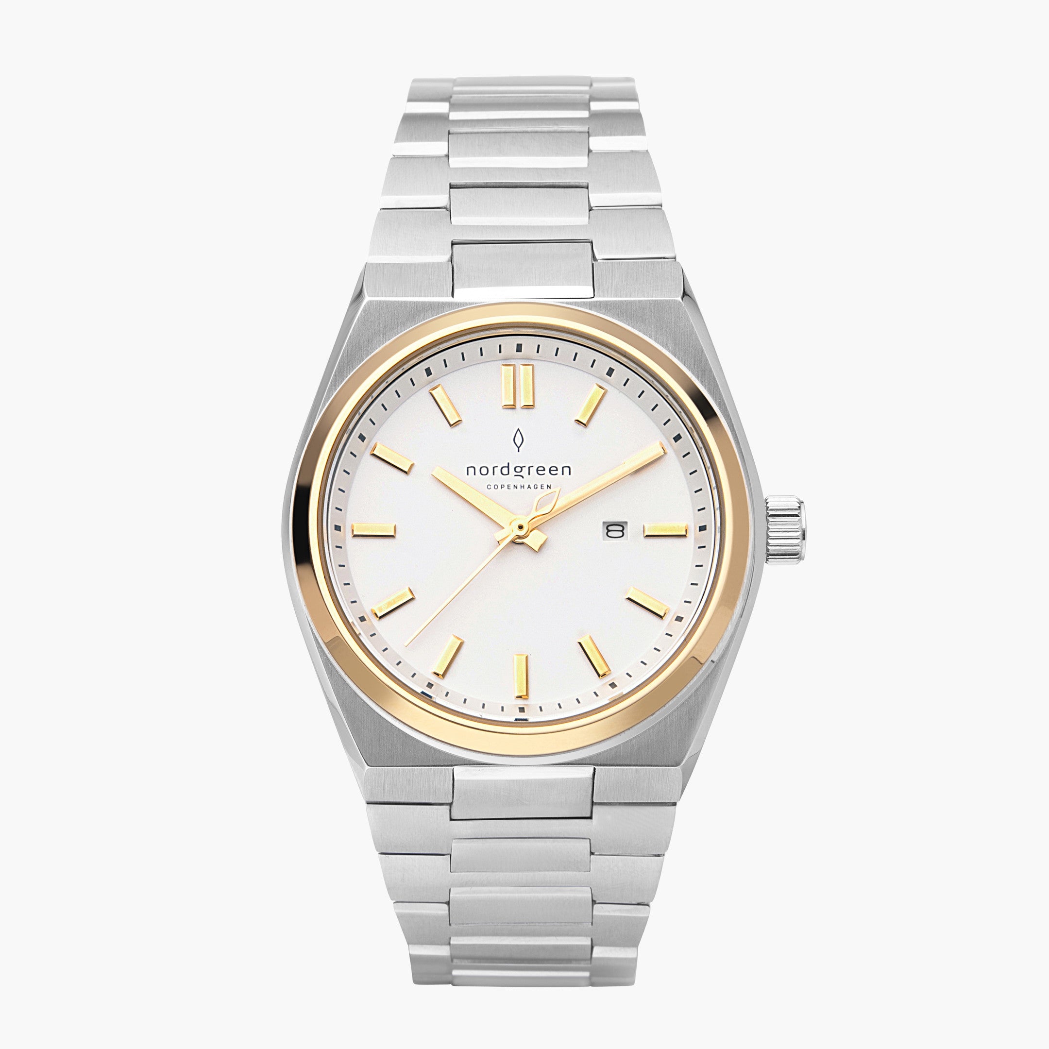 Nordgreen Succession | シルバー ゴールドベゼル 35mm リンク