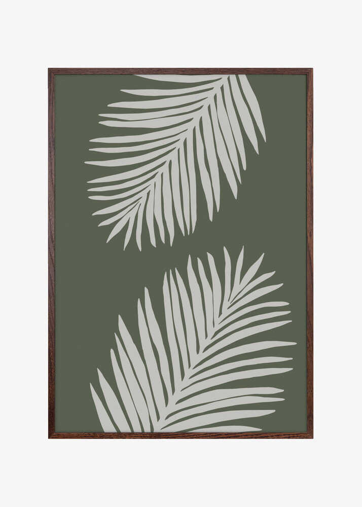 PALM LEAF 06 GREEN WHITE
