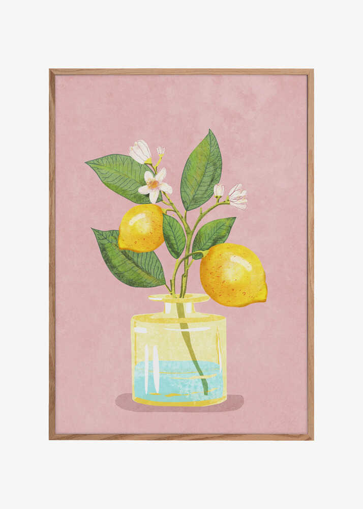 Lemon Bunch In Vase