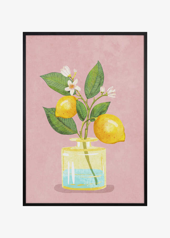 Lemon Bunch In Vase