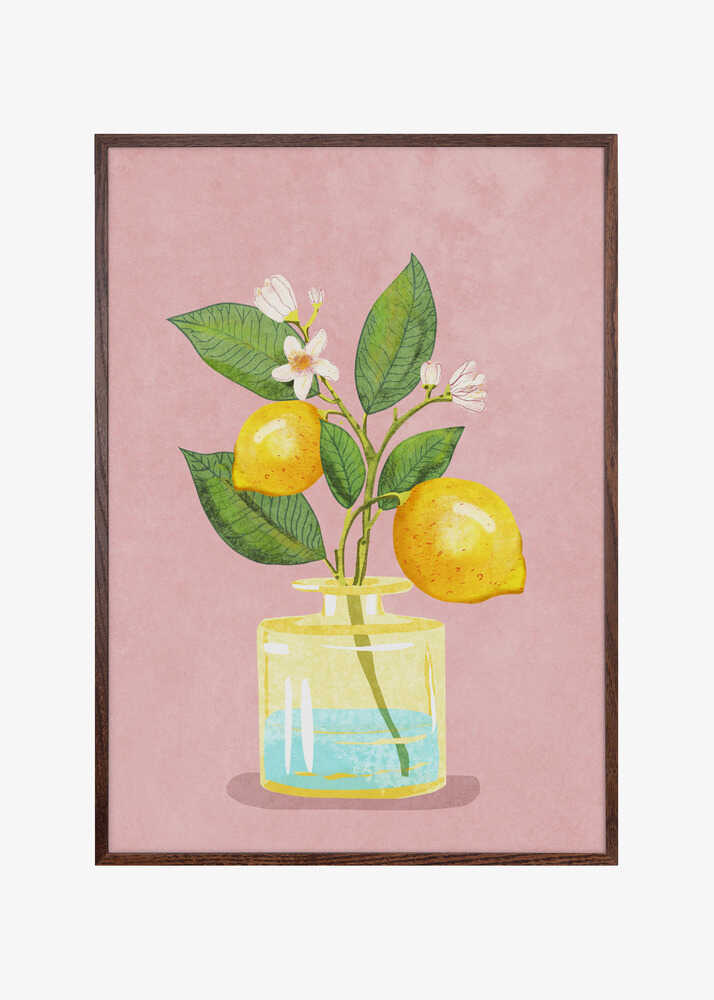 Lemon Bunch In Vase