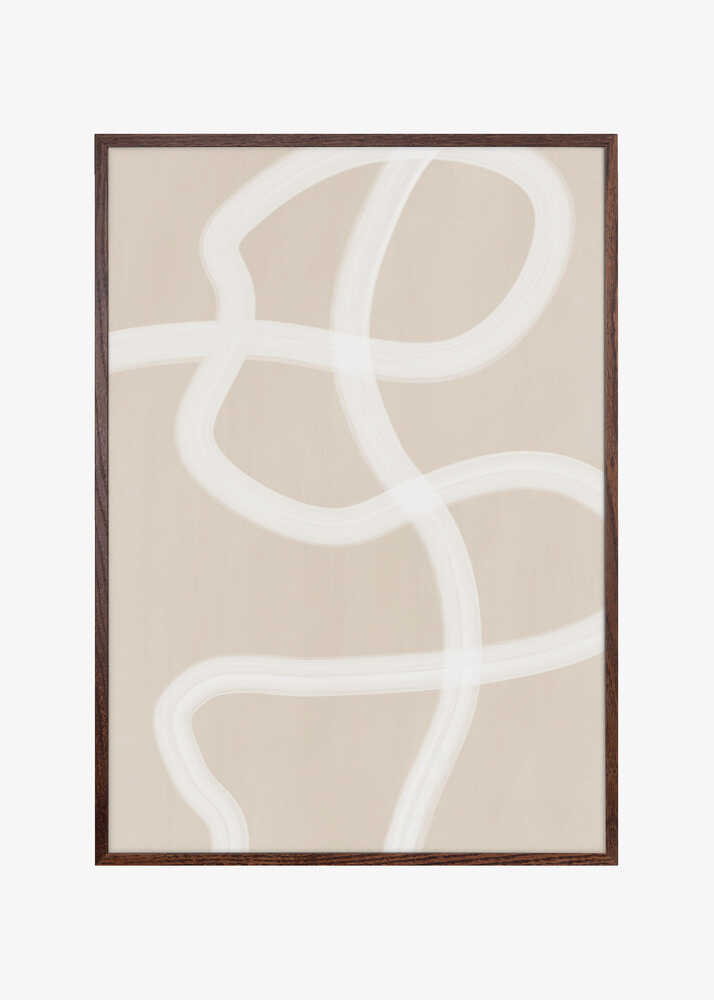 White Brush Stroke Poster