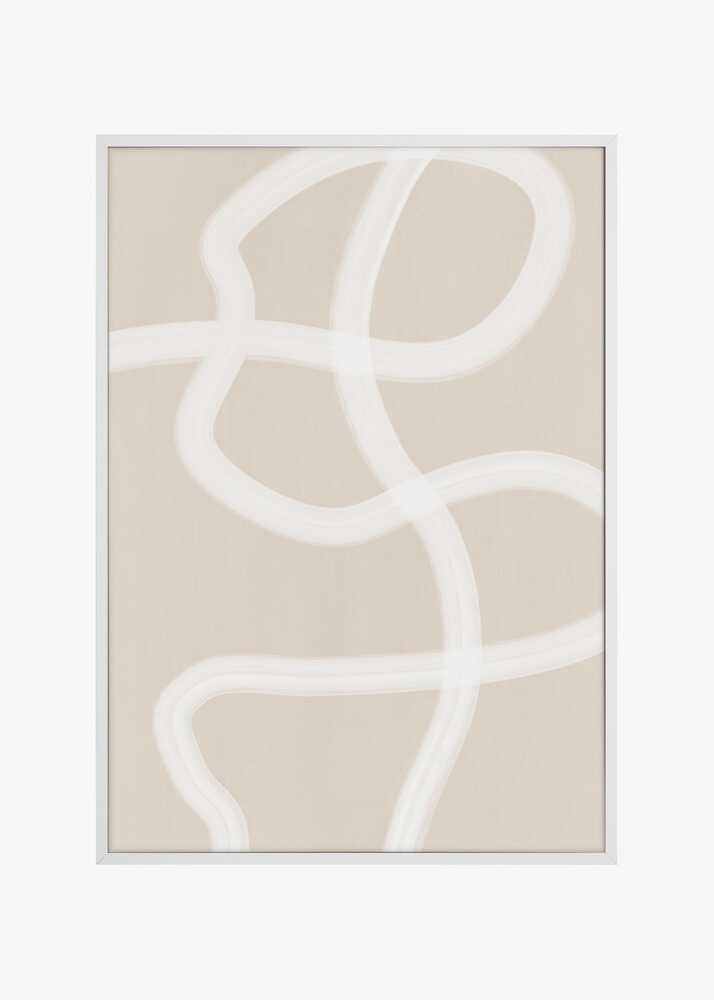 White Brush Stroke Poster