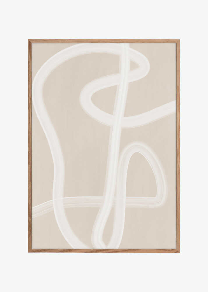 White Brush Stroke Poster