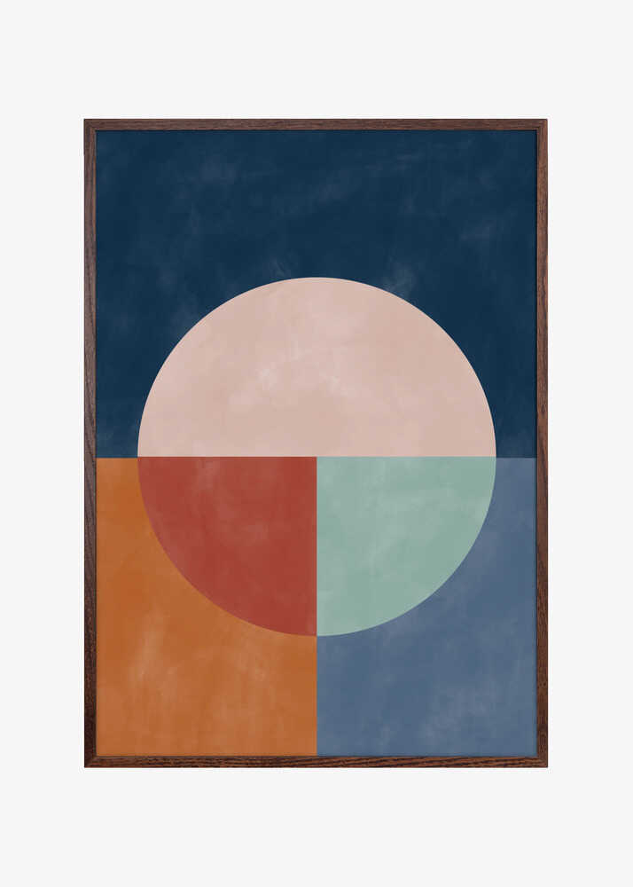 Geometric Abstraction With A Large Pastel Circle