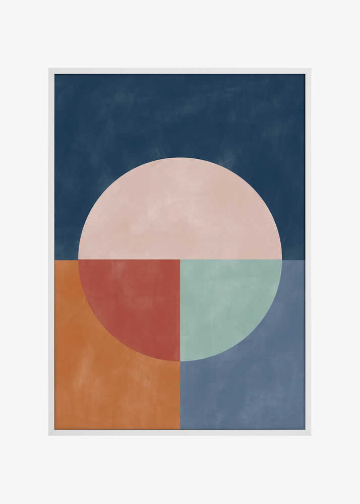 Geometric Abstraction With A Large Pastel Circle