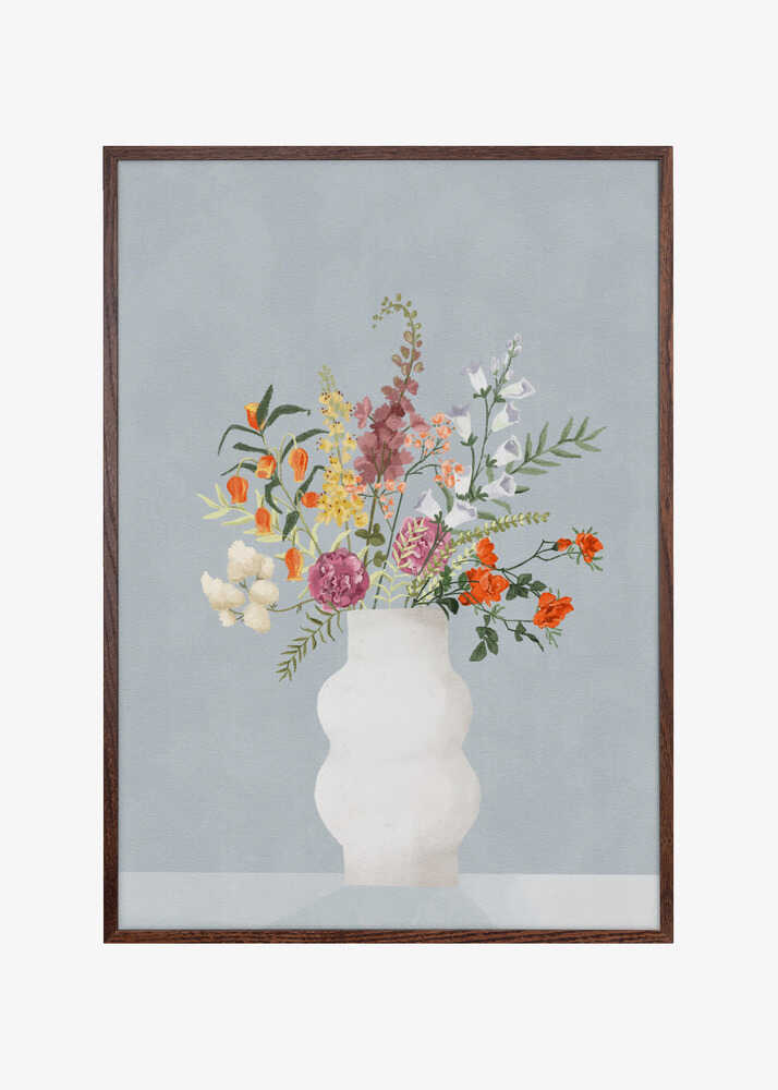 Flowers In Vase, Blue