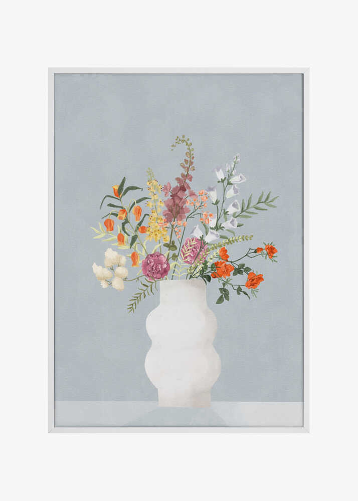 Flowers In Vase, Blue