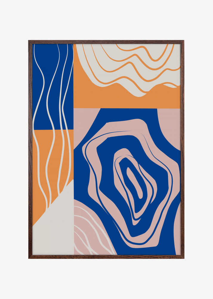 Abstract Collage In Blue and Orange