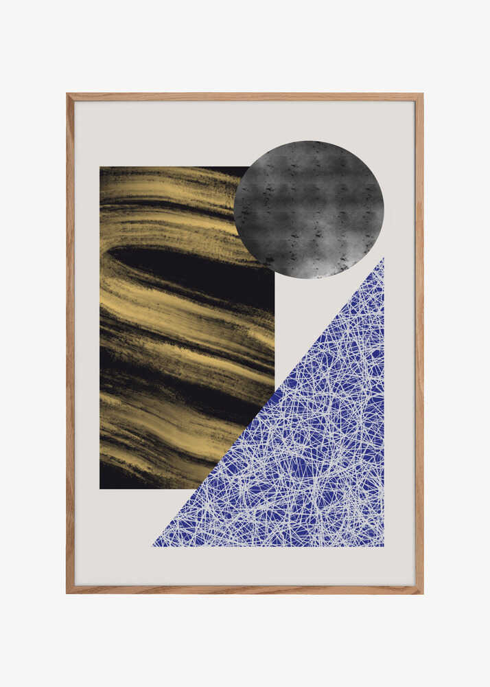 Geometric Shapes With A Black And Gold Textured