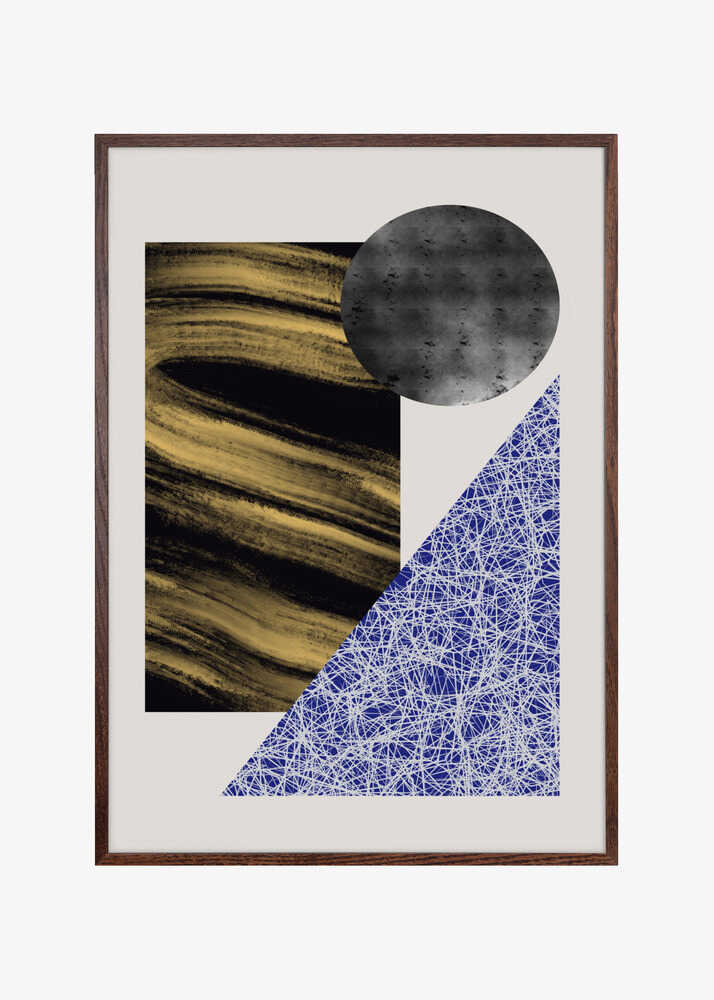 Geometric Shapes With A Black And Gold Textured