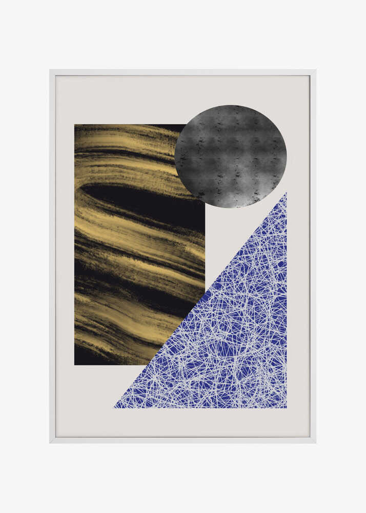 Geometric Shapes With A Black And Gold Textured