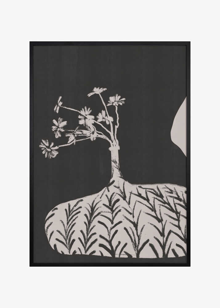 Plump Vase With Slender Flowers