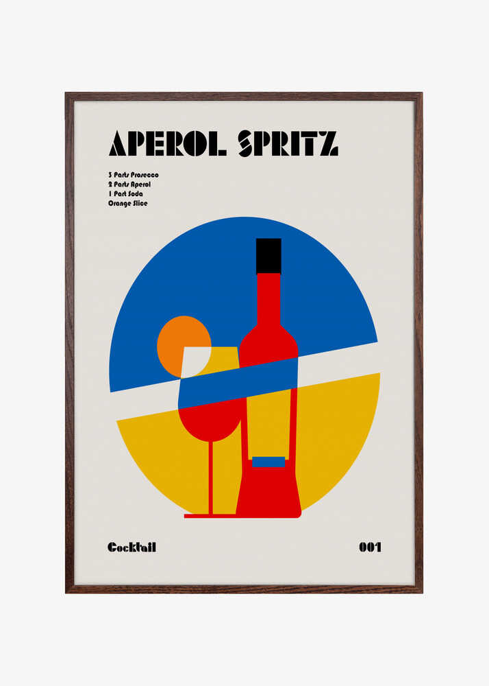 Aperol Spritz Cocktail Bauhaus Art Print