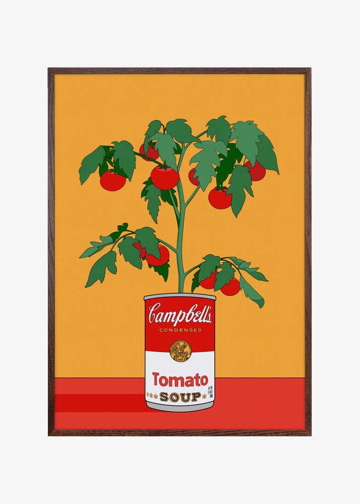 Campbells Soup Tomato Plant Retro Illustration