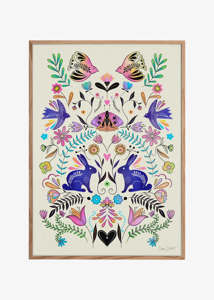 Colorful Folk Art Illustration