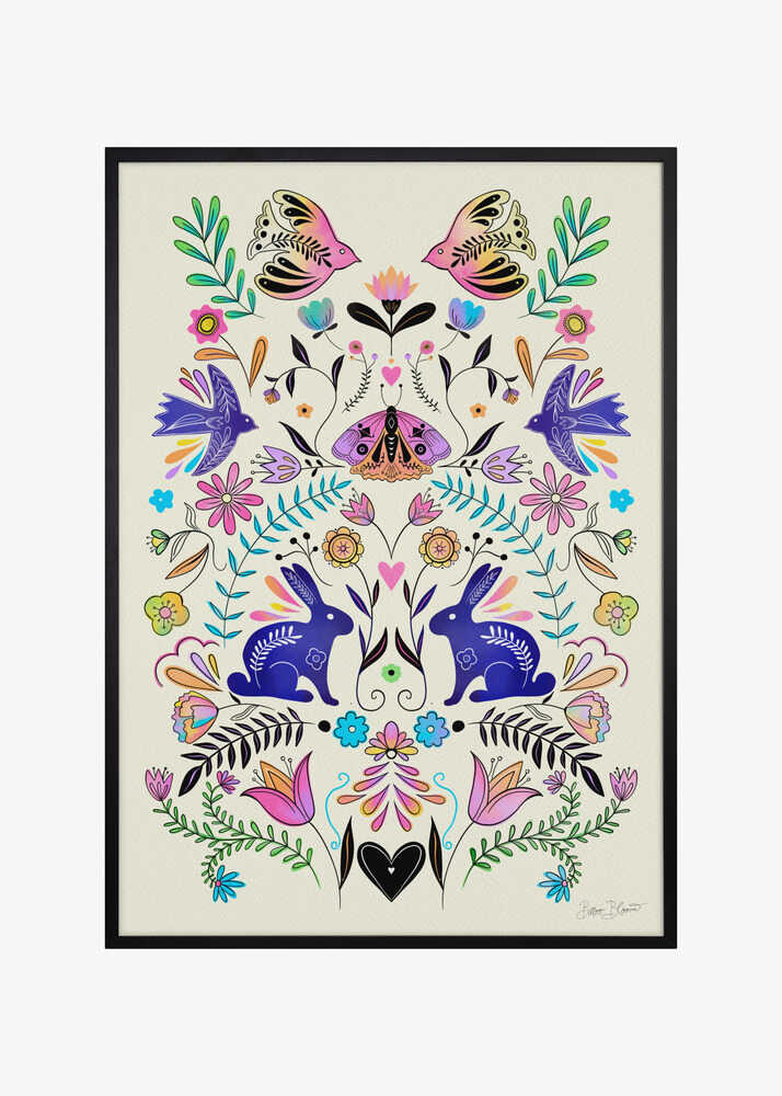 Colorful Folk Art Illustration