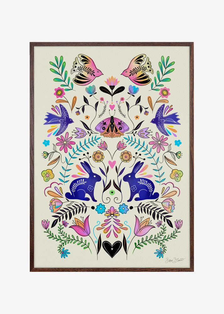 Colorful Folk Art Illustration