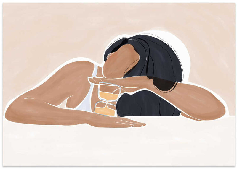 Woman With a Magic Hourglass Print By Ivy Green Illustrations