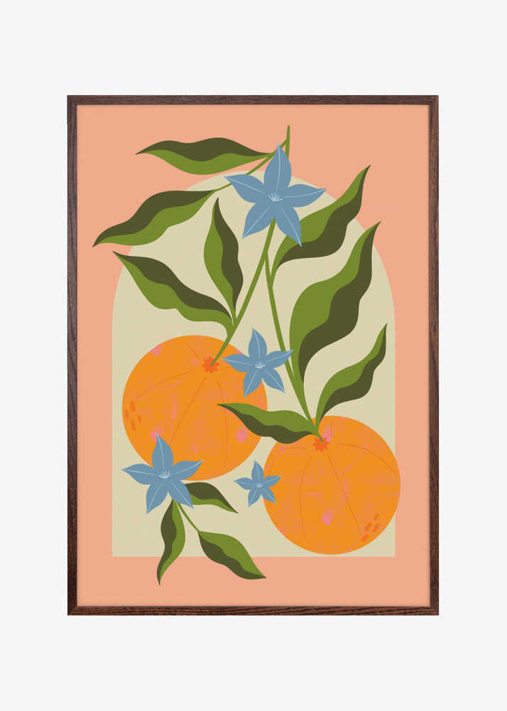 Orange Branch with Flowers