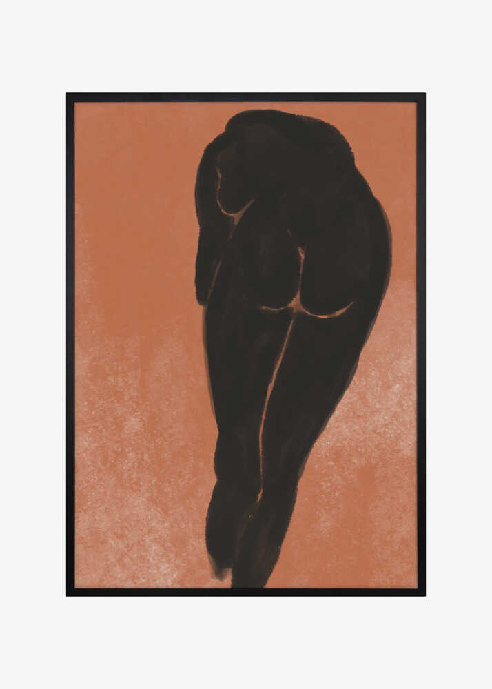 Bathing nude in black