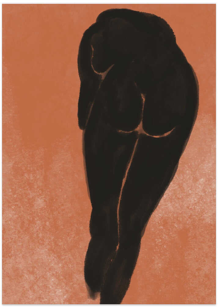 Bathing nude in black