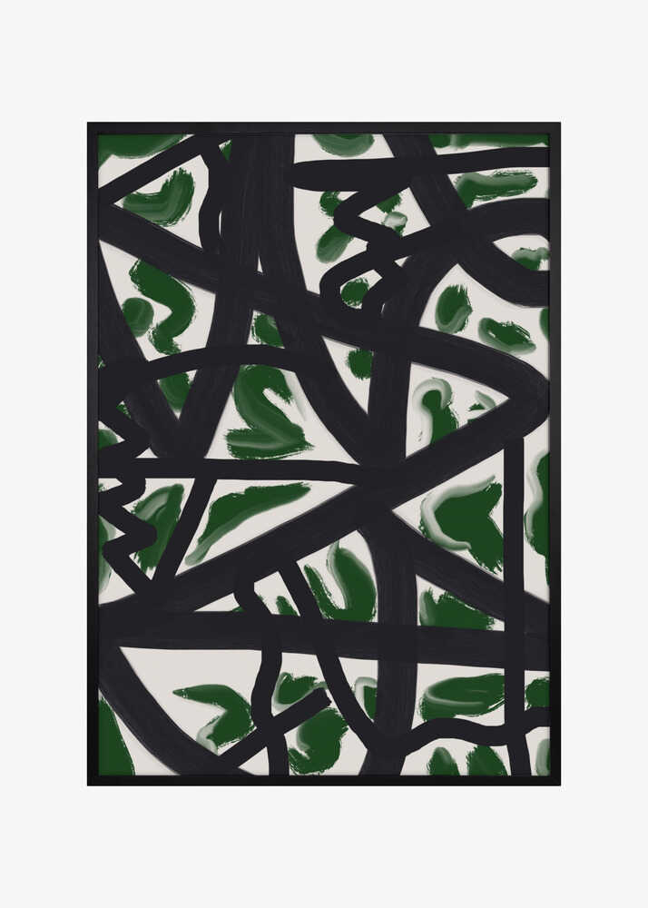 Black Lines Over A White Background