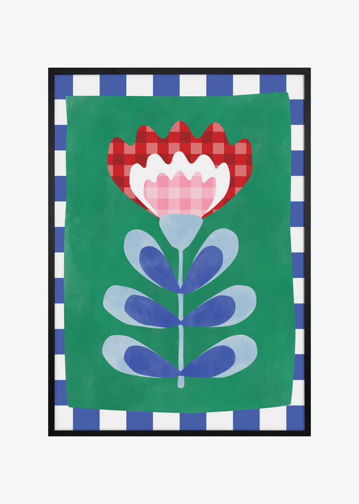 Floral Design with Bold Geometric Shapes