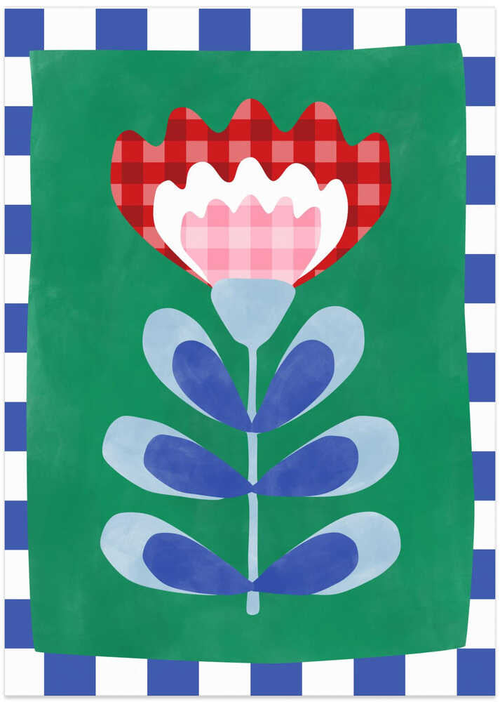 Floral Design with Bold Geometric Shapes